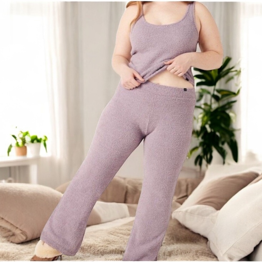 Pink Victoria’s Secret Marshmallow Knitted Sherpa Pajama Pants Set